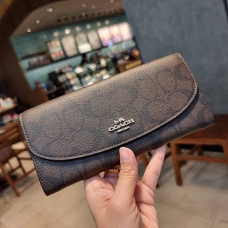 กระเป๋าสตางค์ COACH F52601 POP SLIM ENVELOPE WALLET IN SIGNATURE แท้