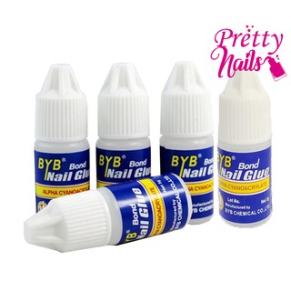 BYB BOND NAIL GLUE กาวติดเล็บปลอม กาวขวดน้ำเงิน ติดแน่น ติดทนนาน 3 กรัม