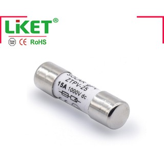 ฟิวส์โซล่าเซลล์หลอดกระเบื้อง DC 8A/10A/12A/20A/25A/30A 1000V ขนาด 10x38 mm