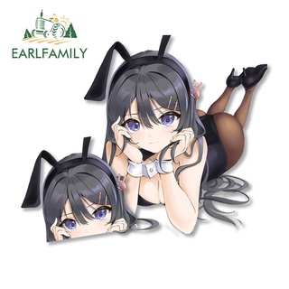 Earlfamily สติกเกอร์ ลายกราฟฟิตี้ Sakurajima Mai 13 ซม. สําหรับติดตกแต่งกระจกรถยนต์ รถจักรยานยนต์