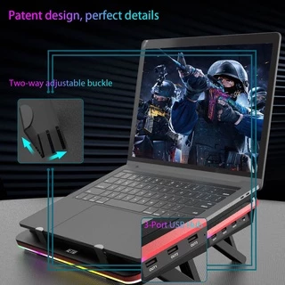 IETS GT500 พัดลมเทอร์โบทรงพลัง RGB แล็ปท็อป cooling Pad แล็ปท็อปสําหรับเล่นเกม cooling สําหรับ 13-17.3 นิ้วแล็ปท็อป Cooler