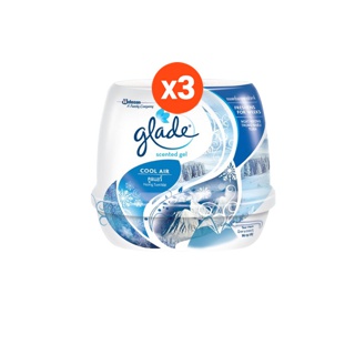 เกลดเซ็นท์เต็ด เจลหอมปรับอากาศ กลิ่นคูลแอร์ 180 กรัม แพ็ค 3 Glade Scented Gel Air Freshener Cool Air 180g Pack 3