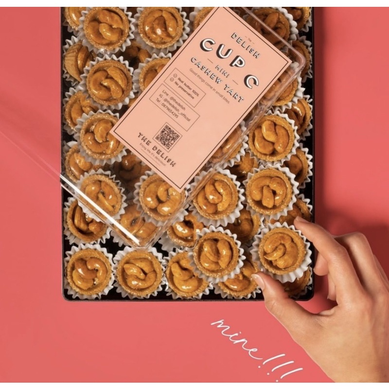 พร้อมส่ง-Cup C Mini Cashew tart ทาร์ตจิ๋วถั่วหิมพานต์ 50ชิ้น