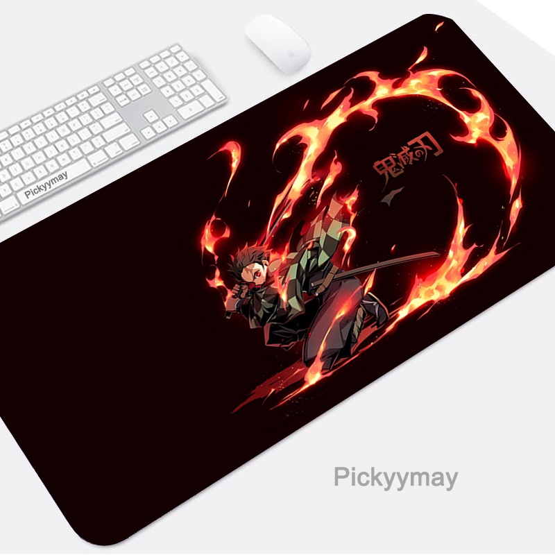 แผ่นรองเมาส์ คีย์บอร์ด ยาง ลายอนิเมะ Demon Slayer Kimetsu No Yaiba 900x400 ขนาดใหญ่ สําหรับเล่นเกม PC
