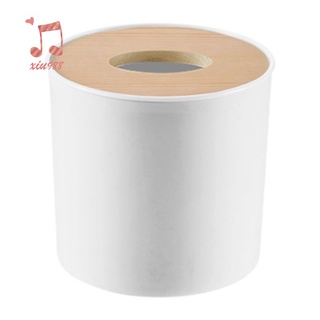 Wooden Cover Round Roll Paper Tissue Tube Household Removable Mini Wooden Tissue Box