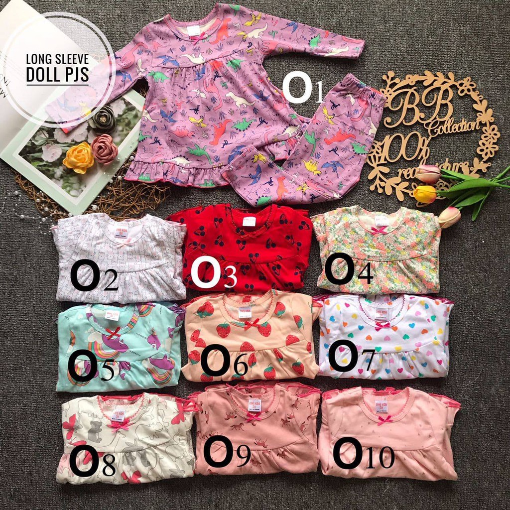 VN5-Gymkids Playset Doll 2(O1-10) Girl Kids Playset/แขนยาวผ้าฝ้าย Playset Baju Kanak Budak Perempuan