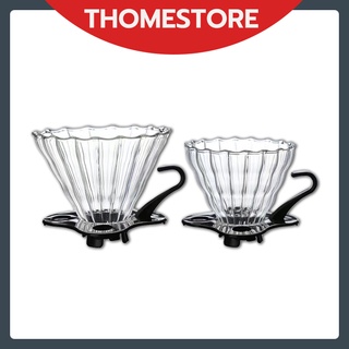 😊ดริปเปอร์ พลาสติก V60 กรวยดริปกาแฟ 1-2 ถ้วย/1-4 ถ้วย V60 Plastic Dripper WRHU