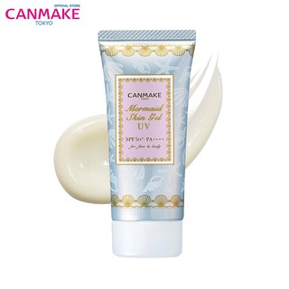 ☉กันแดดเนื้อเจลจากญี่ปุ่น Canmake Mermaid Skin Gel UV SPF50/PA++++ 40g เมื่อทาบนผิวจะแตกตัวเป็นน้ำ