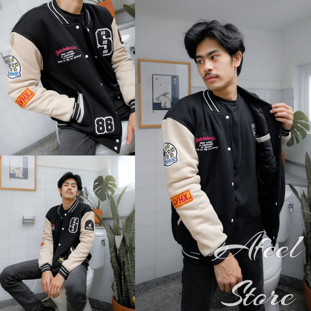 เสื้อแจ็คเก็ต VARSITY - เสื้อแจ็คเก็ตเบสบอล VARSITY - SALVIO HEXIA VARSITY JACKET - THICK VARSITY JA