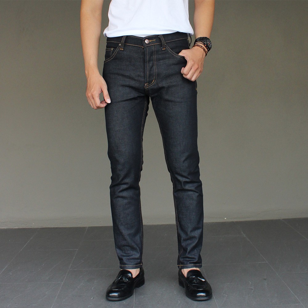 ใส่โค้ด GDZDEC1 ลด 15% Golden Zebra Jeans กางเกงยีนส์ผ้ายืดญี่ปุ่นขาเดฟสีนํ้าเงินเข้ม (Size เอว 28-36) #447MB