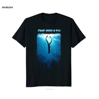 tshirtเสื้อยืดคอกลมฤดูร้อนขายดี เสื้อยืดลําลอง แขนสั้น พิมพ์ลาย One Breath Dive Apnoe Ocean Sea APomhp15KGbian38 แฟชั่นฤ