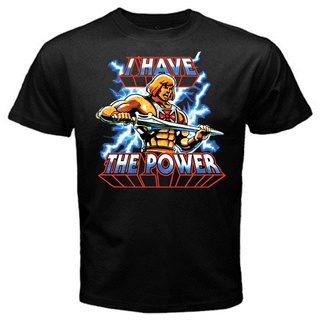 เสื้อยืดผ้าฝ้ายพิมพ์ลายขายดี เสื้อยืด พิมพ์ลายการ์ตูน He Man I Have The Power สไตล์คลาสสิก ย้อนยุค สําหรับผู้ชาย