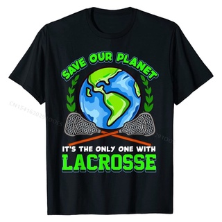 เสื้อยืดผ้าฝ้ายพรีเมี่ยม เสื้อยืดผ้าฝ้าย พิมพ์ลายคําคม Lacrosse LAX Save Our Planet ทรงสลิมฟิต สําหรับผู้ชาย YON3