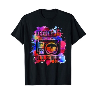 เสื้อยืดลำลองเสื้อยืด ผ้าฝ้าย พิมพ์ลาย Keeping It Old School 80S 90S Boombox สไตล์เรโทร สําหรับผู้ชาย UI321T5841S to4XL