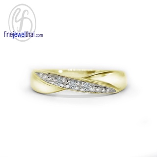 Finejewelthai แหวนอินฟินิตี้-แหวนเพชร-เพชรสังเคราะห์-แหวนเงินแท้-Infinity-Diamond-CZ-Silver-Ring-R1429czg/ pg