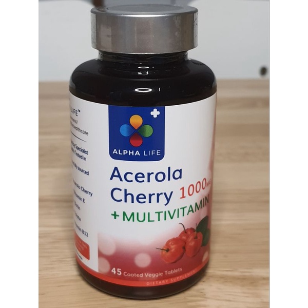 วิตามินซี 1000mgจากธรรมชาติ วิตามินรวม 9 ชนิดในเม็ดเดียว Acerola Cherry 1000mg+Multivitamin ขนาด45เม