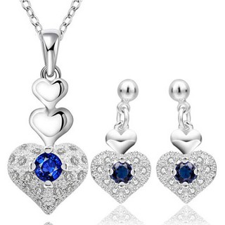 ชุดเครื่องประดับ  Crystal Cz Zircon Love Heart รุ่น 000020