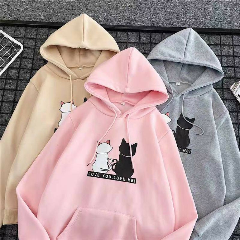 MERAH Just Jacket S - XXXXXL(6XL) Hoodie MEAW CUTE CAT OVERSIZE CAT Jacket LOVE YOU LOVE ME BIG SIZE