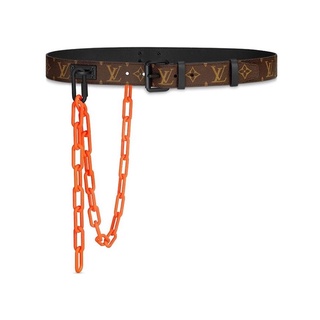 SLUM LTD - Louis Vuitton Signature Belt Monogram Chains 35MM Brown/Orange