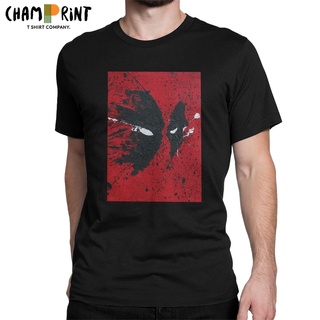 เสื้อยืดแขนสั้นลําลอง คอกลม ผ้าฝ้ายแท้ พิมพ์ลายการ์ตูน Deadpool สําหรับผู้ชายS-5XL