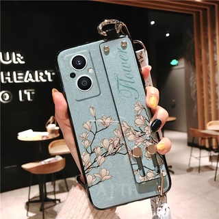 New 2022 เคสโทรศัพท์ OPPO Reno 8 Z 5G Reno8 Pro 5G Fashion Adjustable Neck Strap Glitter Flower Wristband Soft Case Cover เคส Oppo Reno8Z Reno8Pro