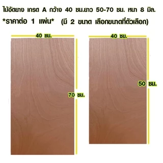 ไม้อัด 40x50 ซม. , 40x70 ซม. หนา 8 มม. ไม้แผ่น แผ่นไม้ ใช้งาน ชั้นวางของ ผนังกั้นห้อง ฝ้าเพดาน ตู้ลำโพง ซ่อมเตียง BP