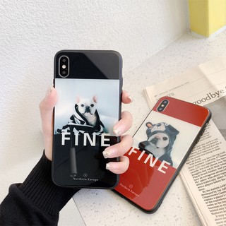 เคสโทรศัพท์มือถือกระจกนิรภัย TPU แบบนิ่ม ลายสุนัข สําหรับ Case iPhone 13 mini 14 Pro Max 6 6S 7 8 Plus X XR XS Max 11 12 Pro Max SE2020 เคสไอโฟน