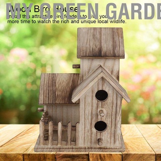 [คลังสินค้าใส]My Green Garden Wooden Birdhouse Small Outdoor Bird Nesting Box House Pet Supplies Decoration