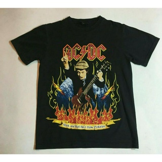 เสื้อยืดวินเทจAC DC Malcolm angus aussie ACDC Hard Rock Small back In Black