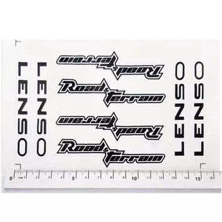 สติกเกอร์ติดก้านแม็ก LENSO Road&amp;Terrain 1 ชุด ติดได้ 4 ล้อ พื้นสีใส ตัวอักษรดำ
