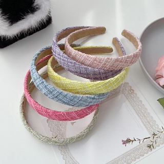 Girl s simple  headband small fragrance style pattern hair hoop candy color sweet non-slip head hoop net red pressure hair hoop face wash headwear