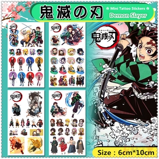 ✿ Demon Slayer - Anime Mini Temporary Tattoo Stickers ✿ 1Sheet Waterproof Tattoos for Sexy Arm Clavicle Body Art Hand Foot