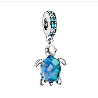 (พร้อมส่ง)*New*Pandora Murano Glass Sea Turtle Dangle Charm