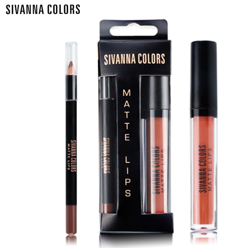 Sivanna *แพ็คคู่* ลิปแมท+ดินสอเขียนขอบปาก สีสวย ติดทน ไม่ต้องเติม