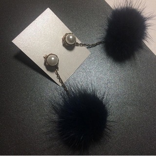 Navy Blue Ball earings