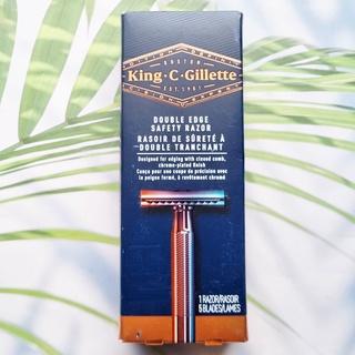 ยิลเลตต์ ชุดมีดโกน 2 คม Double Edge Safety Razor 1 Razor 5 Blades (King C Gillette®)