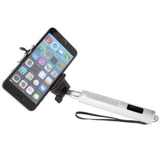 Getzhop ไม้เซลฟี่ Monopod Selfie Stick พร้อมตัวกดถ่ายรูปในตัว (สีขาว)