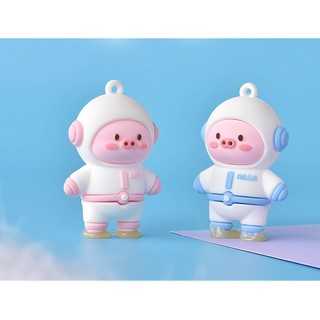 ตุ๊กตาจิ๋ว - หมูอวกาศ 2 สี  สำหรับทำพวงกุญแจ