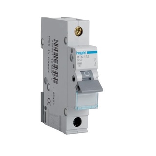 MCB 1P 6kA C- 32A hager เบรกเกอร์ Circuit breaker เซอร์กิตเบรกเกอร์ MU132A