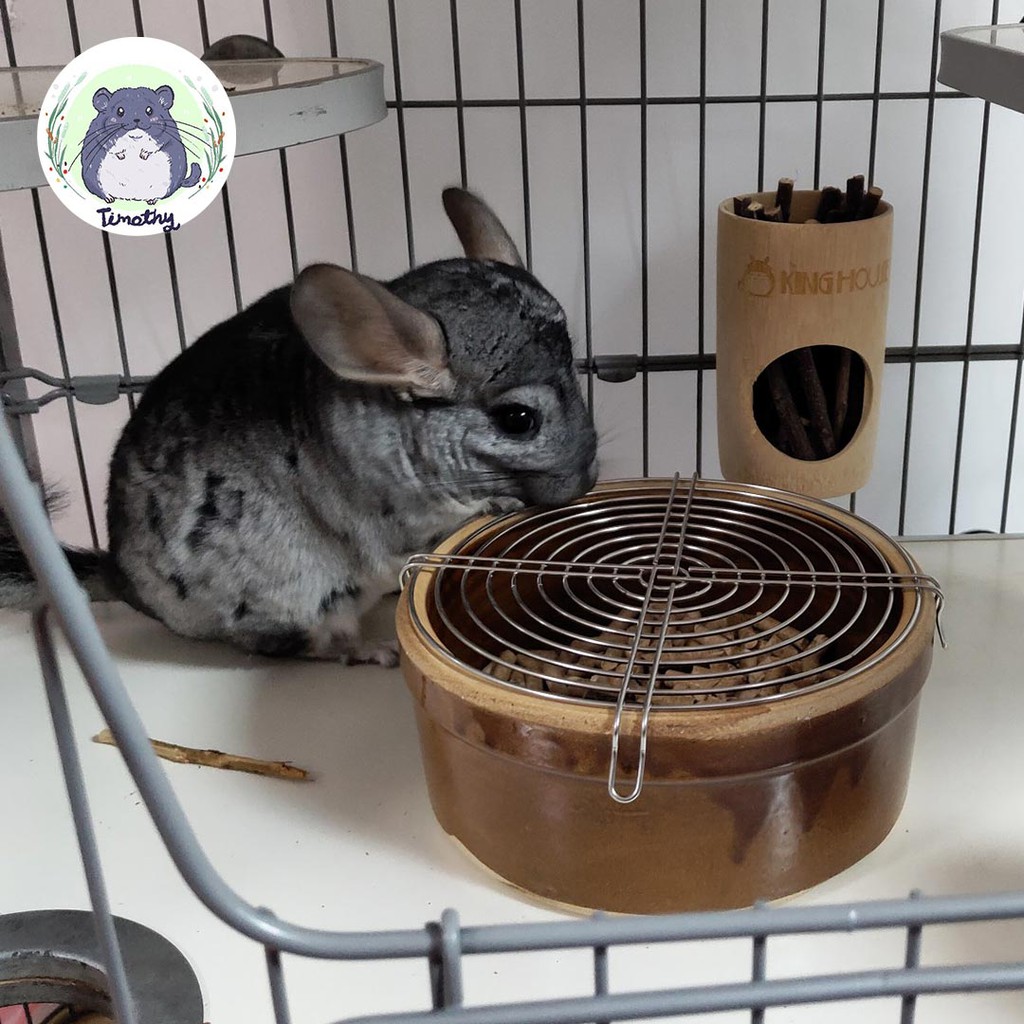 รางหญ้ากระบอกไม้ไผ่ รางไม้ใส่หญ้า กระบอกไม้ไผ่ พร้อมชุดนอตติดกรง สำหรับสัตว์เลี้ยง กระต่าย ชินชิลล่า แกสบี้ แฮมสเตอร์ - รูปที่ 3