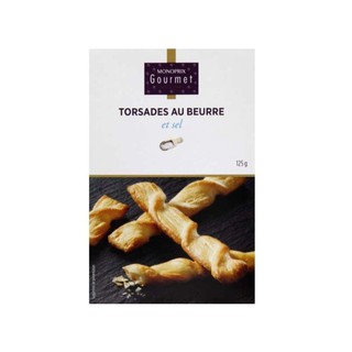 Monoprix Twisted Salt Biscuit 125g. โมโนพริกซ์ ทวิสท์ ซอลท์ บิสกิต 125ก.