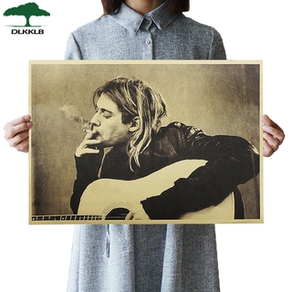 Dlkklb Kurt Cobain Nirvana สติ๊กเกอร์โปสเตอร์สําหรับติดตกแต่งผนังบ้าน