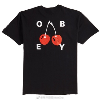 Obey BOX เสื้อยืดแขนสั้น ผ้าฝ้าย ทรงหลวม พิมพ์ลายโลโก้ สําหรับผู้ชาย และผู้หญิง