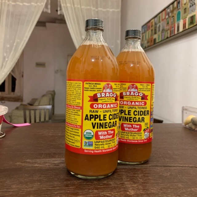 Bragg apple cider vinegar  ขนาด 946 ml แบรค น้ำส้มสายชูหมักจากแอปเปิ้ล