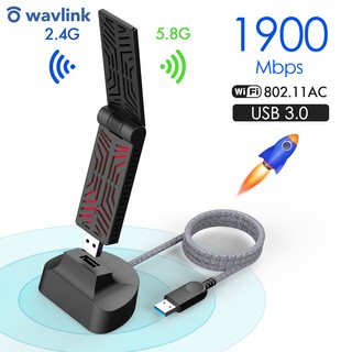 Wavlink Vitese Ac 1900 Dual Band 2 . 4 G 5 G , Usb 3 . 0 อะแดปเตอร์เชื่อมต่อเครือข่ายแบบไร้สาย