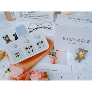 KJ064 พร้อมส่ง ปลั๊ก 3 ตา พร้อมช่องเสียบ USB