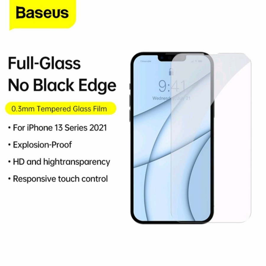 ป้องกันรอยขีดข่วน Baseus Iphone 13 Pro Max 6.7inc Tempered Baseus Full Glass 0.3mm เนื้อหา 2 ชิ้น