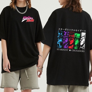 T-shirt  เสื้อยืด พิมพ์ลายกราฟฟิค Jojo Bizarre Adventure แนวสตรีท แฟชั่นฤดูร้อน สไตล์ญี่ปุ่น สําหรับผู้ชาย และผู้หญิงS-5