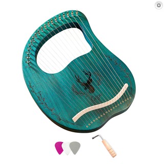 G ^ M 19 - String กล่องไม้ Lyre Harp Resonance พร้อมประแจปรับแต่งเสียง 3 ชิ้น