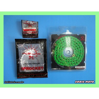 HONDA GROM125 MSX125 FRONT 12T and REAR 32T SPROCKET &amp; CHAIN 420N/120L "GREEN" SET // โซ่สีเขียว #สเตอร์หน้าหลัง